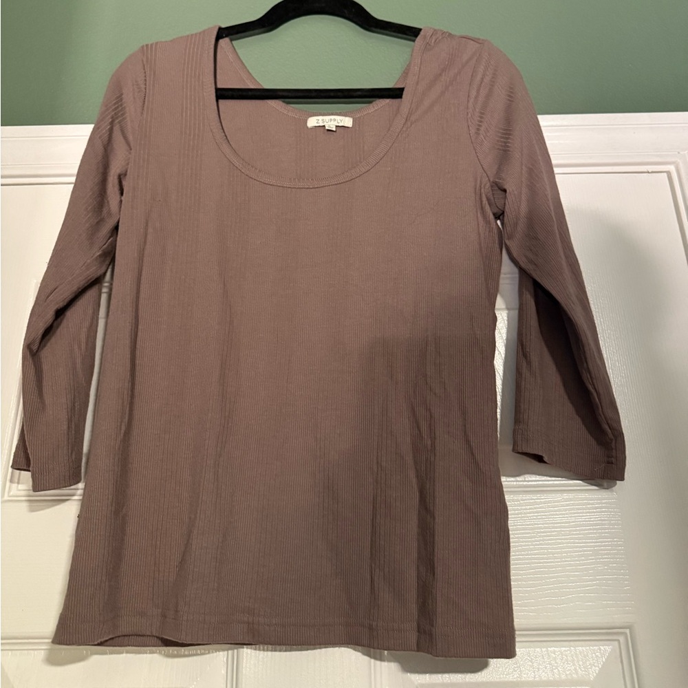 Z Supply Dusty Mauve Long Sleeve Top